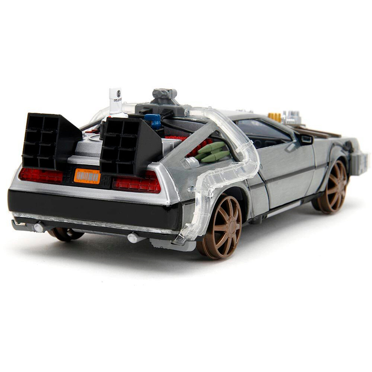 Back to the Future DeLorean Time Machine with Rail Wheels 1:24 Scale Diecast Model Car by Jada Toys