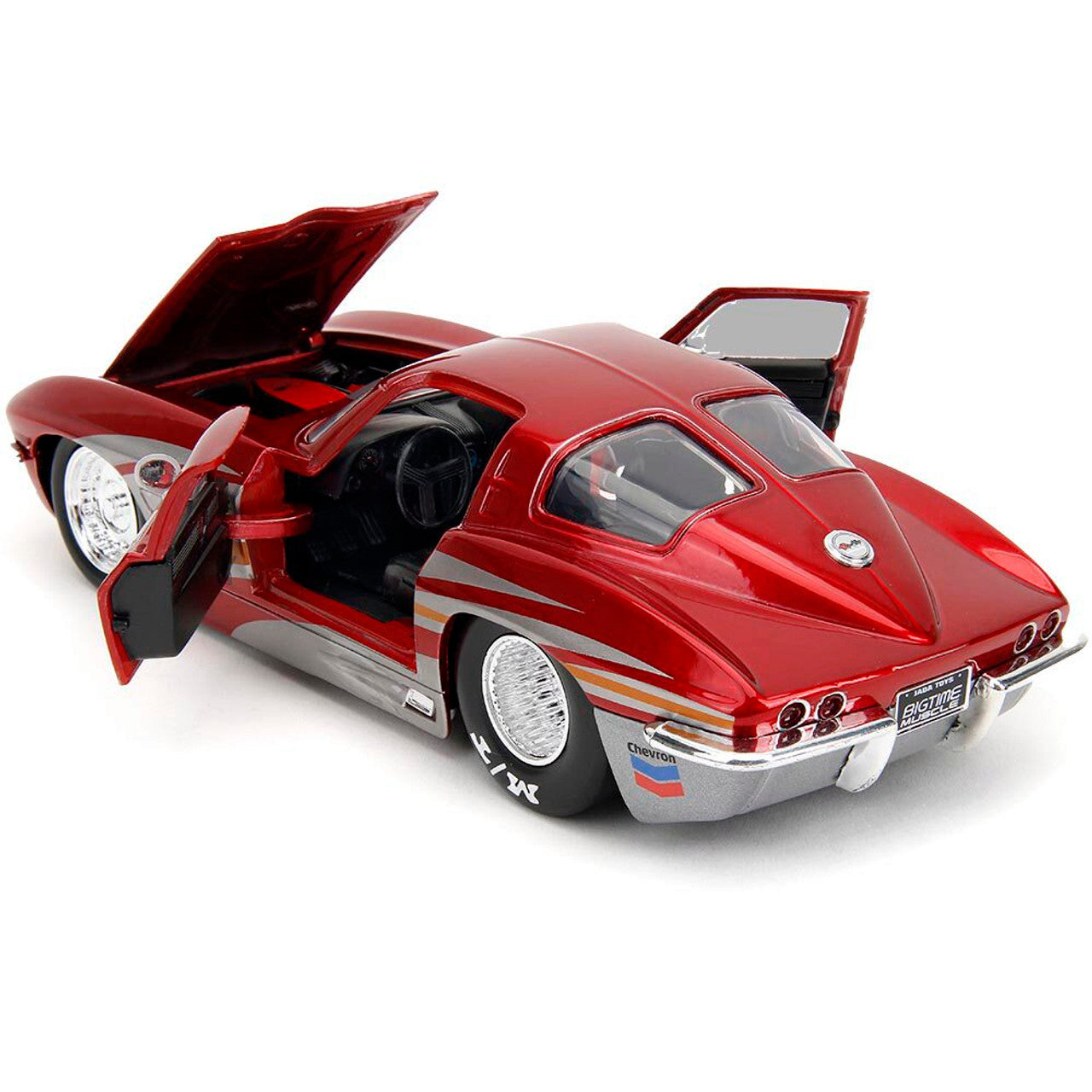 1963 Corvette Split Window - Red Custom 1:24 Scale Diecast Model Car by Jada Toys