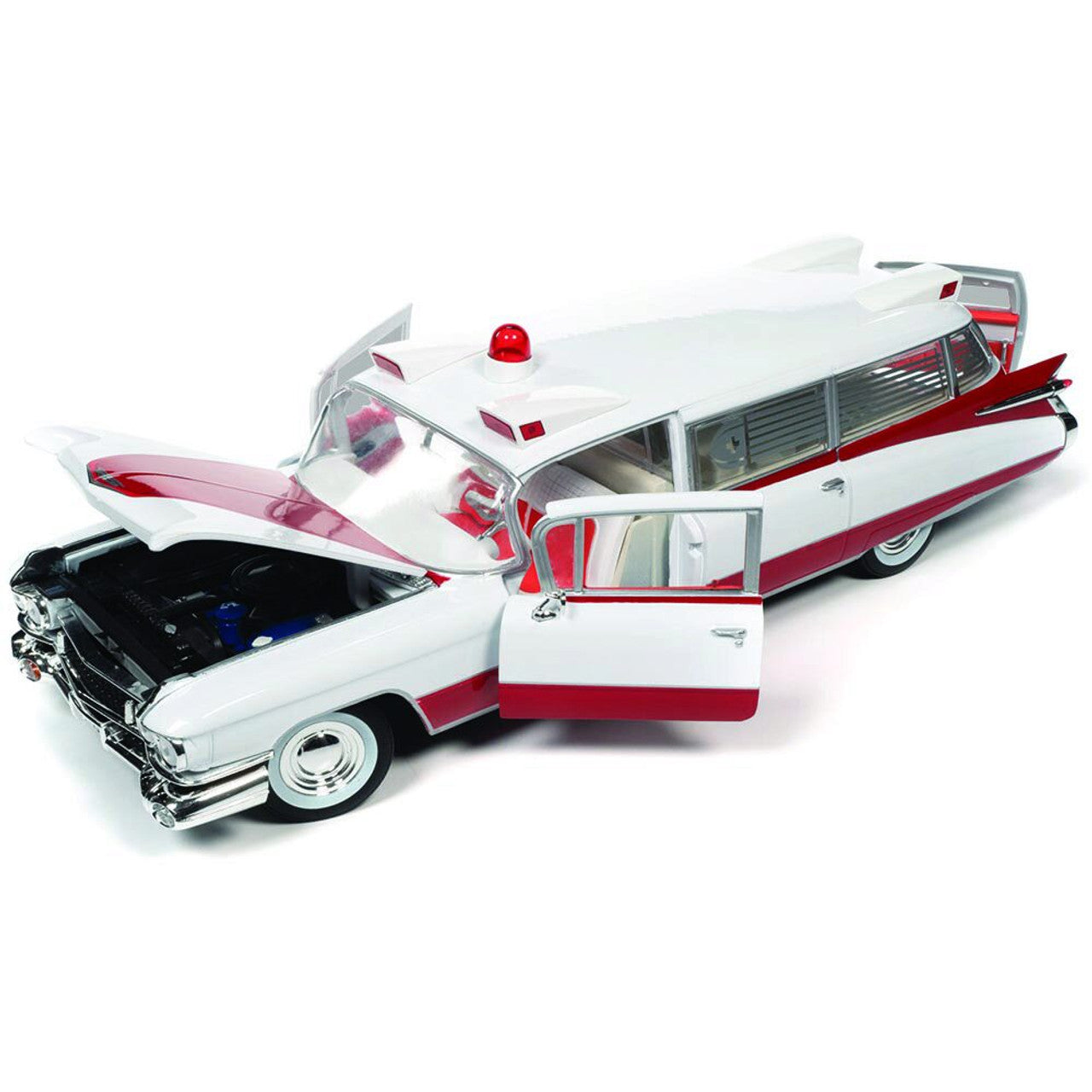 1959 Cadillac Eldorado Ambulance 1:18 Scale Diecast Model Car by Auto World