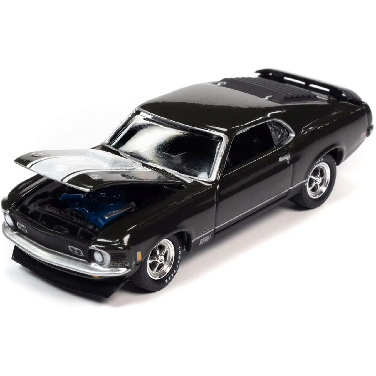 1970 Ford Mustang Mach 1 - Green w/428 Stripe 1:64 Scale Diecast Model Car by Johnny Lightning