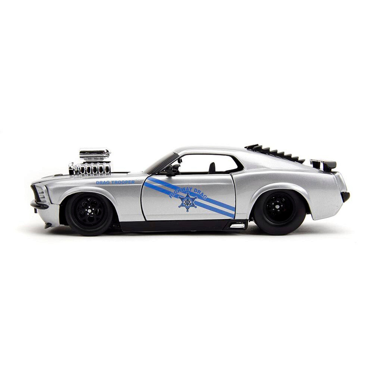 1970 Ford Mustang Boss 429 Police - BTM Silver 1:24 Scale Diecast Model Car by Jada Toys