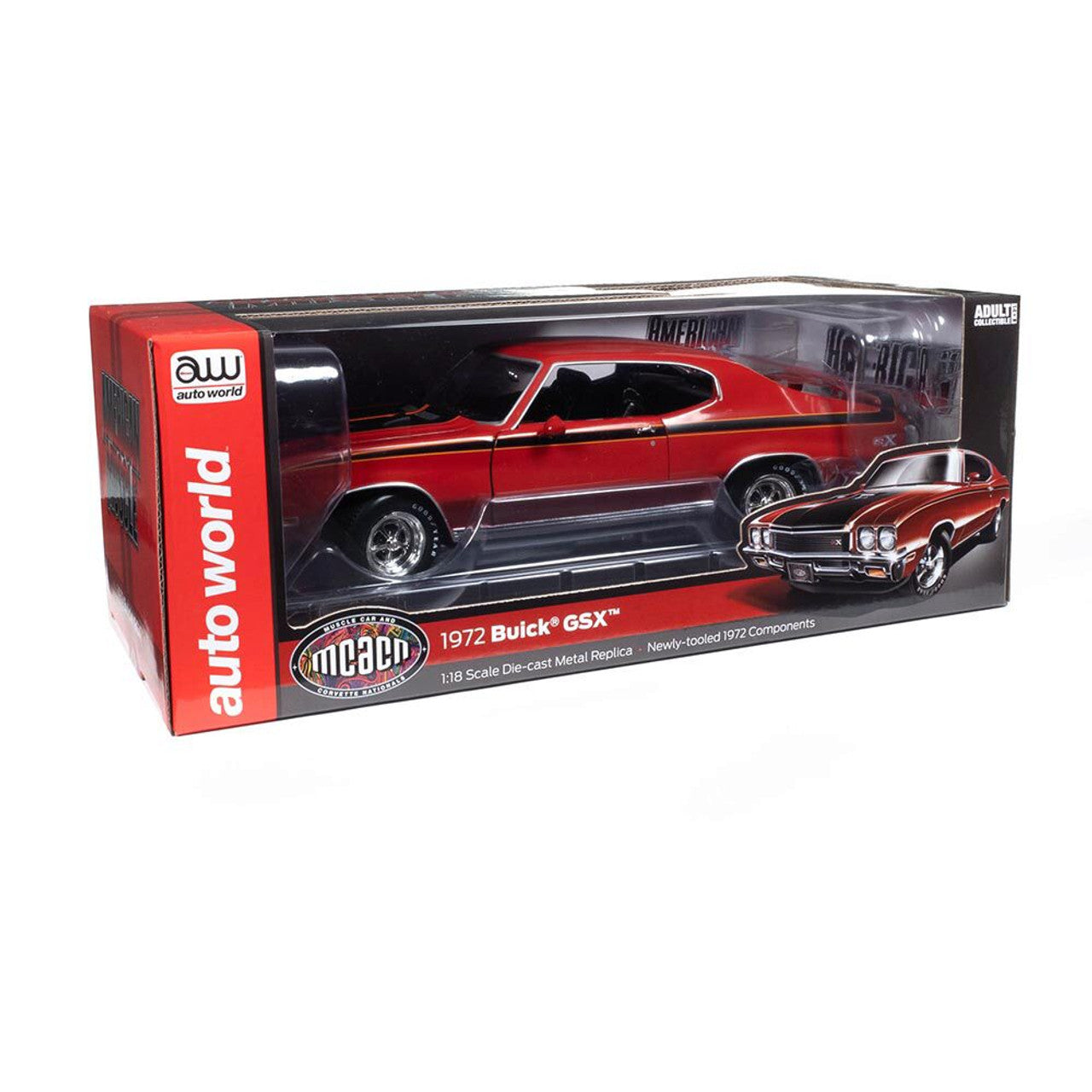 1972 Buick GSX (Class of 1972 & MCACN) - Fire Red 1:18 Scale Diecast Model Car by American Muscle - Ertl
