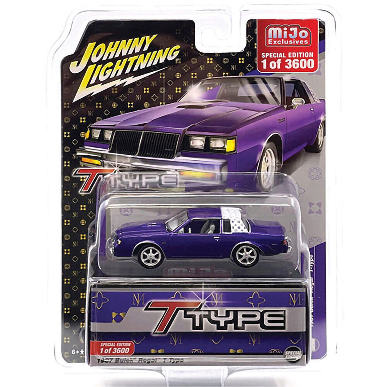 1987 Buick Regal T-Type Custom - Metallic Purple 1:64 Scale Diecast Model Car by Johnny Lightning
