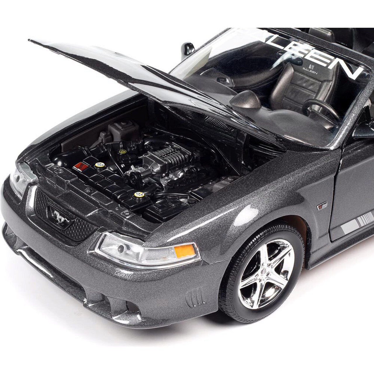 2003 Mustang Saleen S281 SC Speedster - Dark Shadow Gray 1:18 Scale Diecast Model Car by American Muscle - Ertl