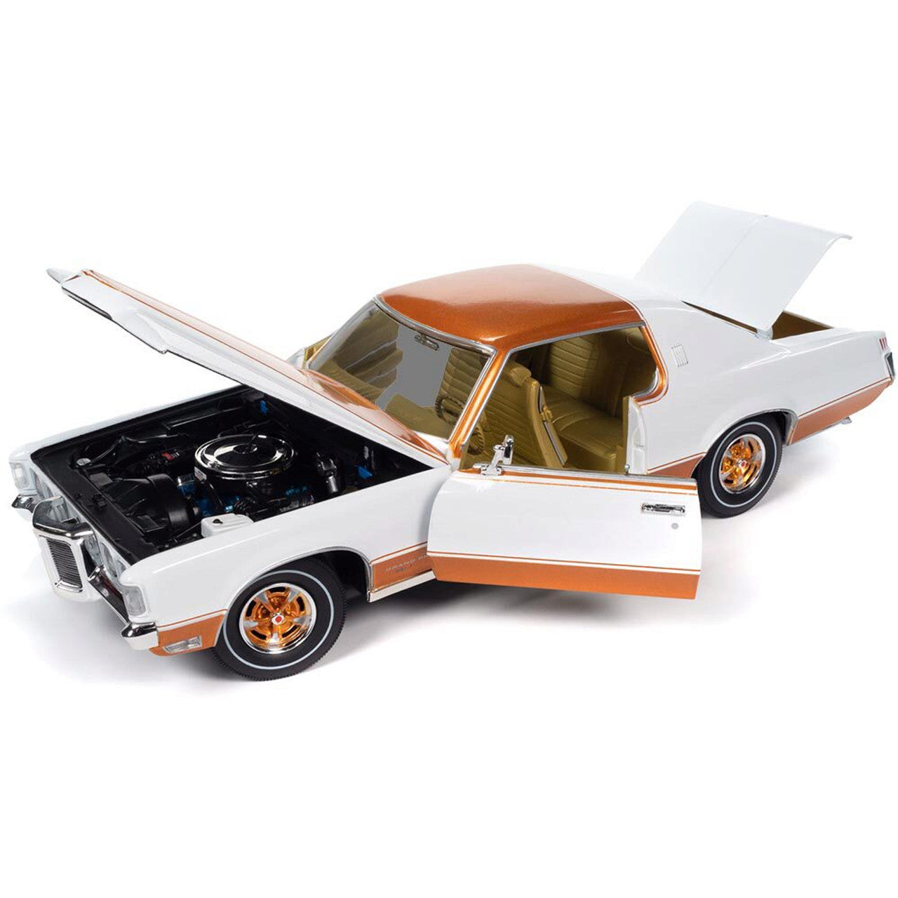 1969 Pontiac Grand Prix (Royal Bobcat) - Cameo White 1:18 Scale Diecast Model Car by American Muscle - Ertl