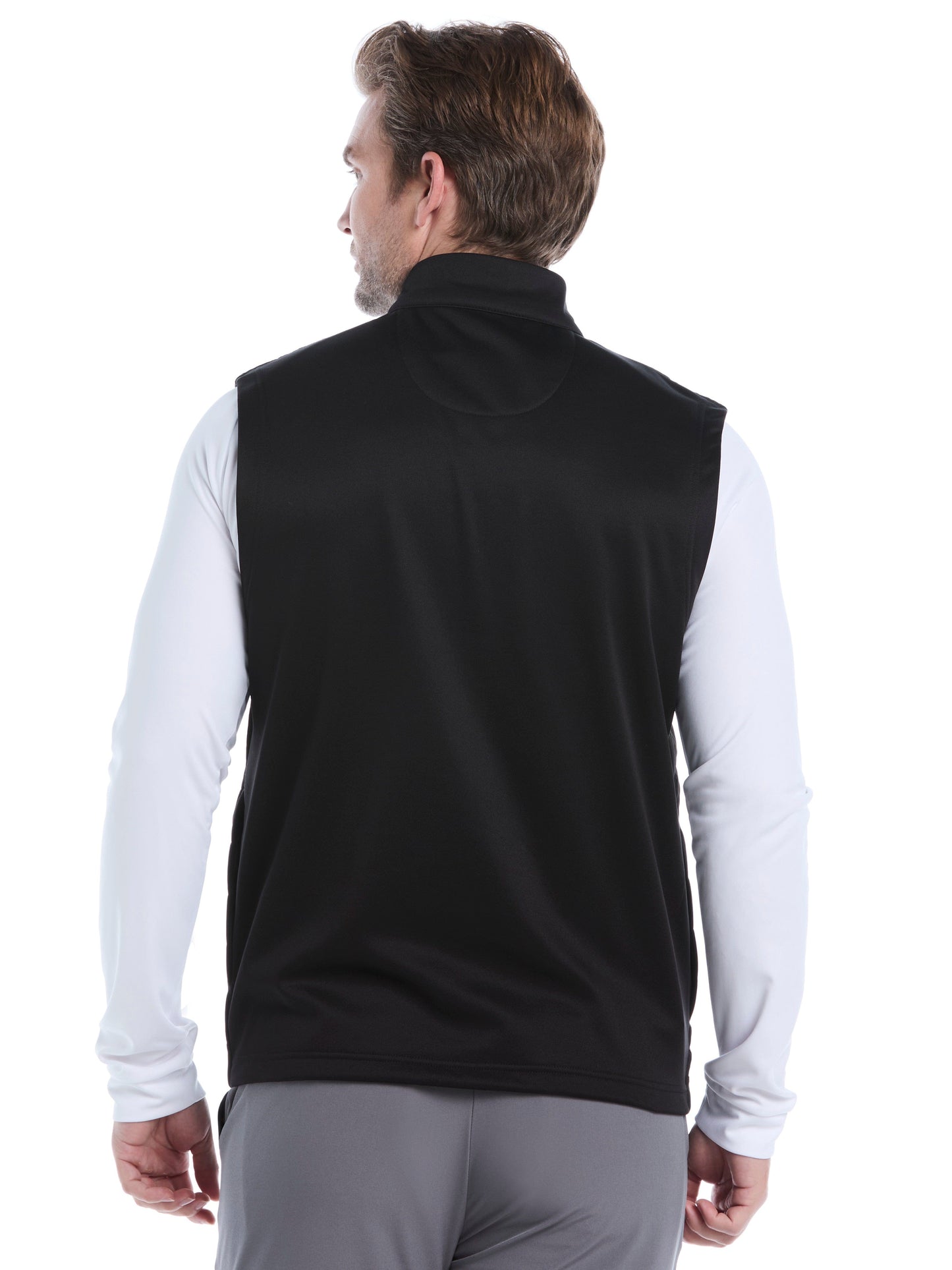 Mens Quilted Puffer Full Zip Golf Vest