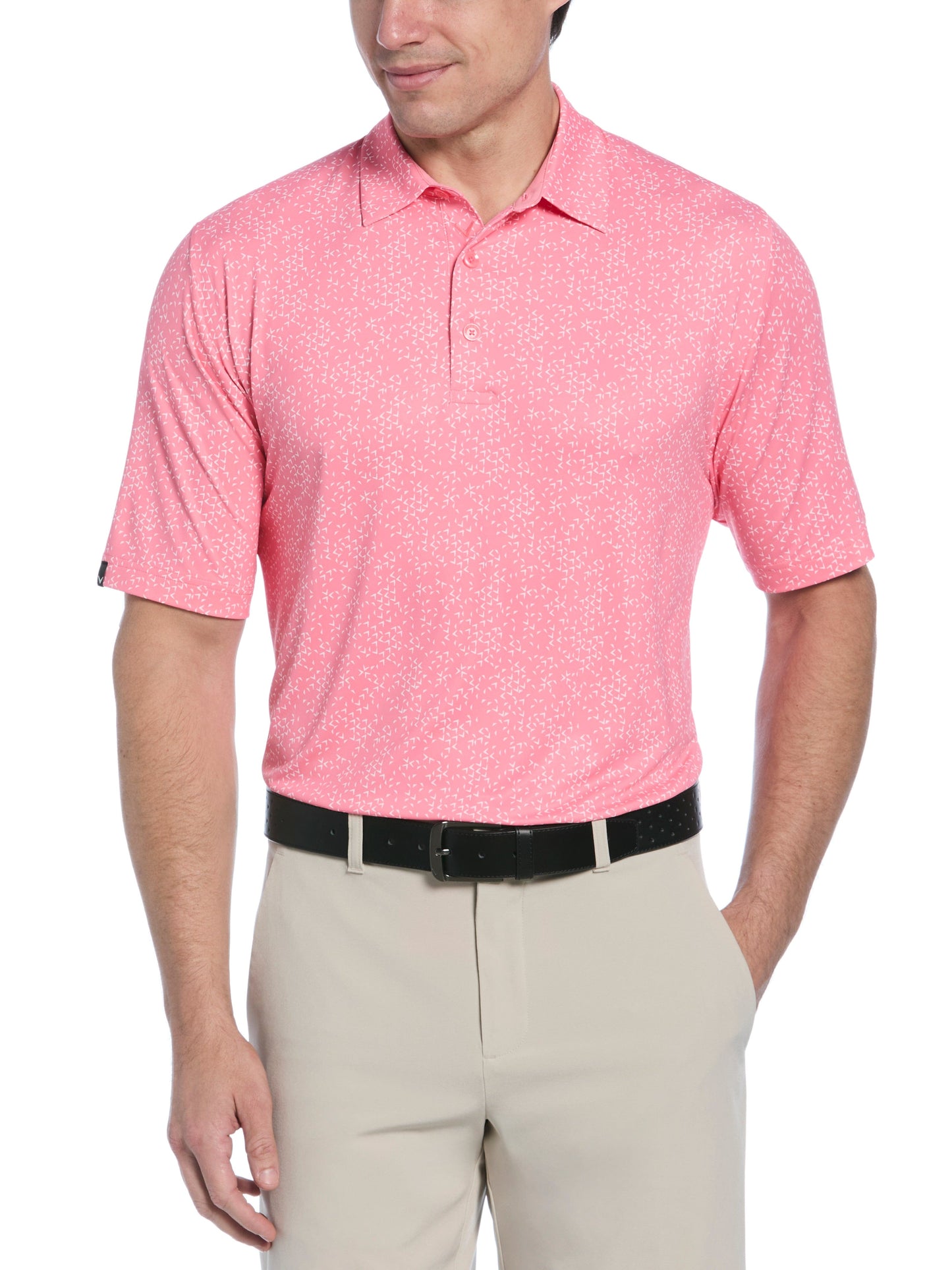 Mens Chevron Print Golf Polo
