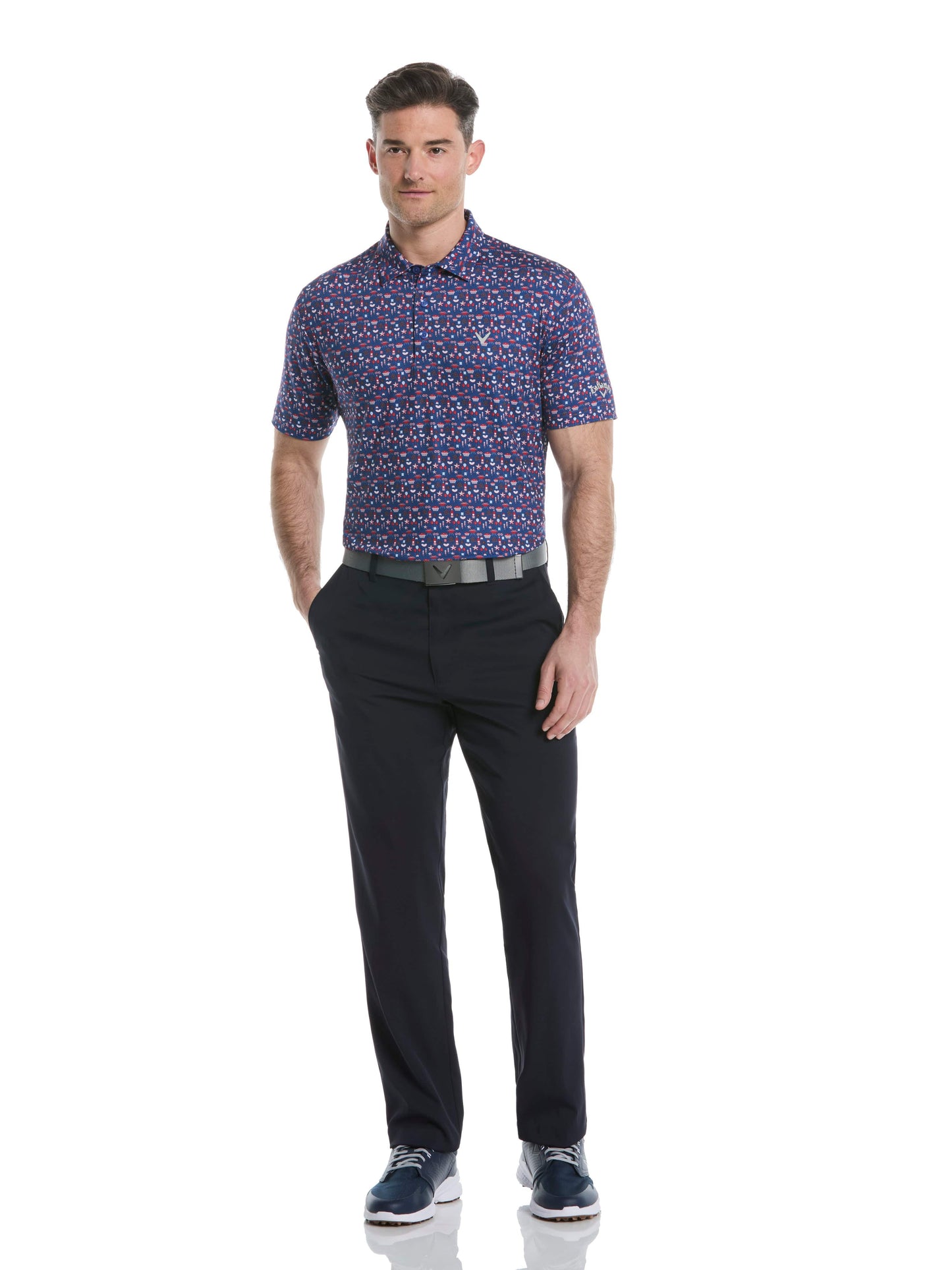 Mens Americana Print Polo