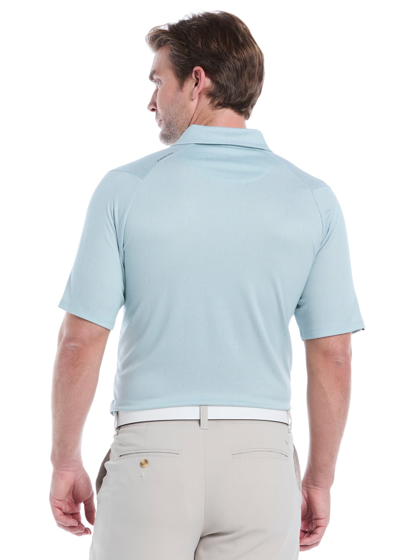 Mens Chevron Twill Jacquard Golf Polo