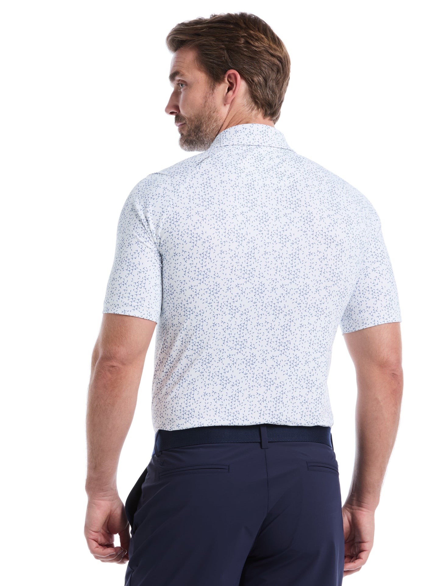 Mens Chevron Print Golf Polo
