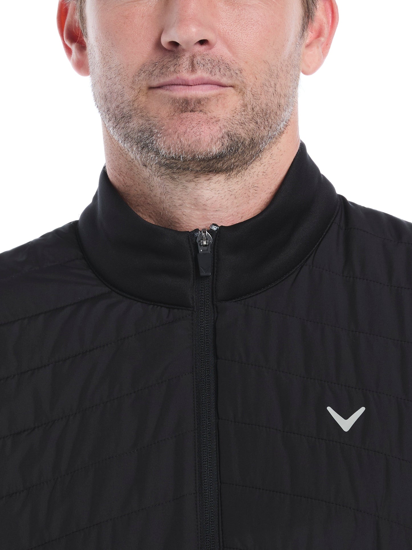 Mens Quilted Puffer Full Zip Golf Vest