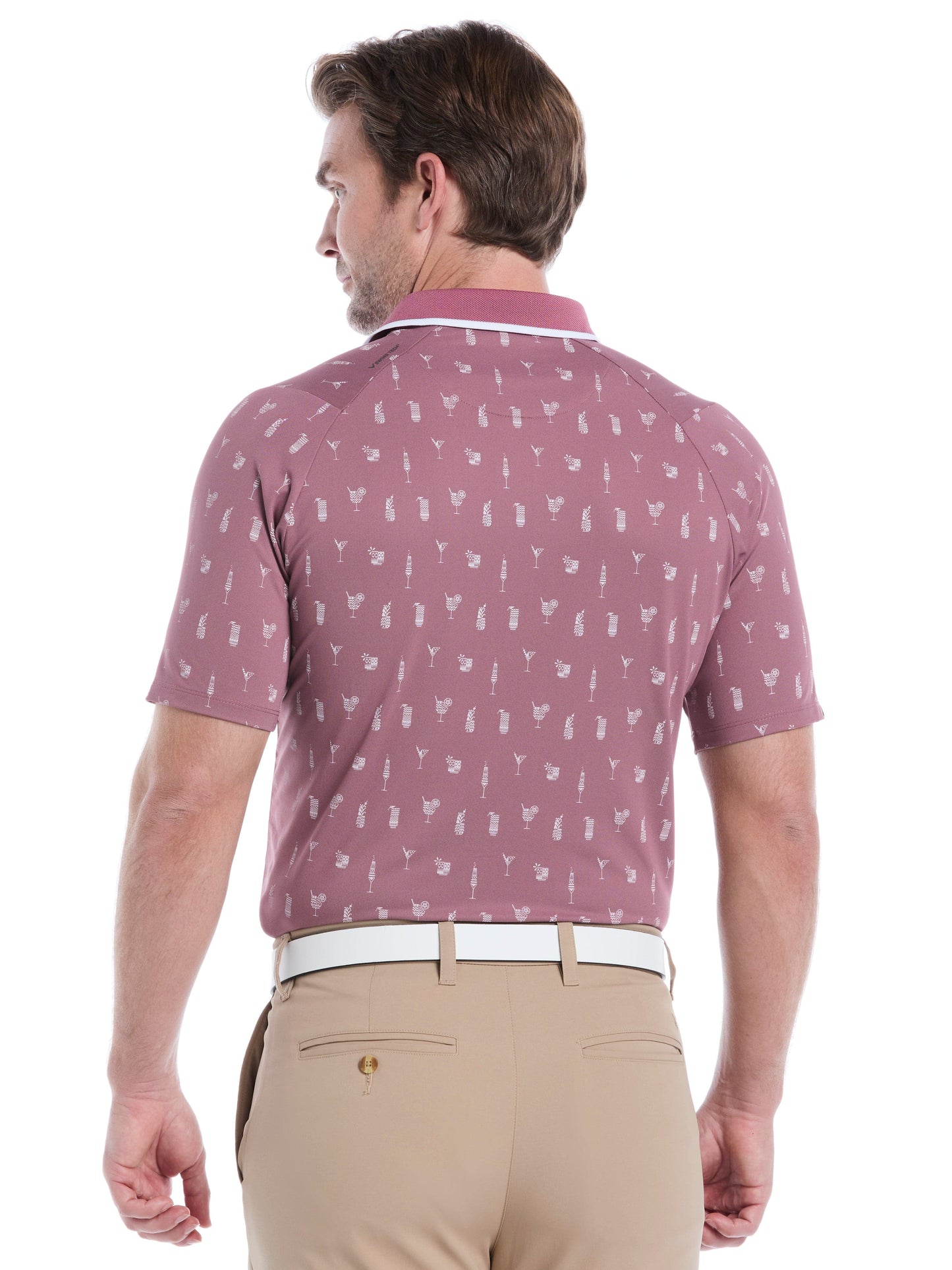 Mens Geo Cocktail Print Golf Polo