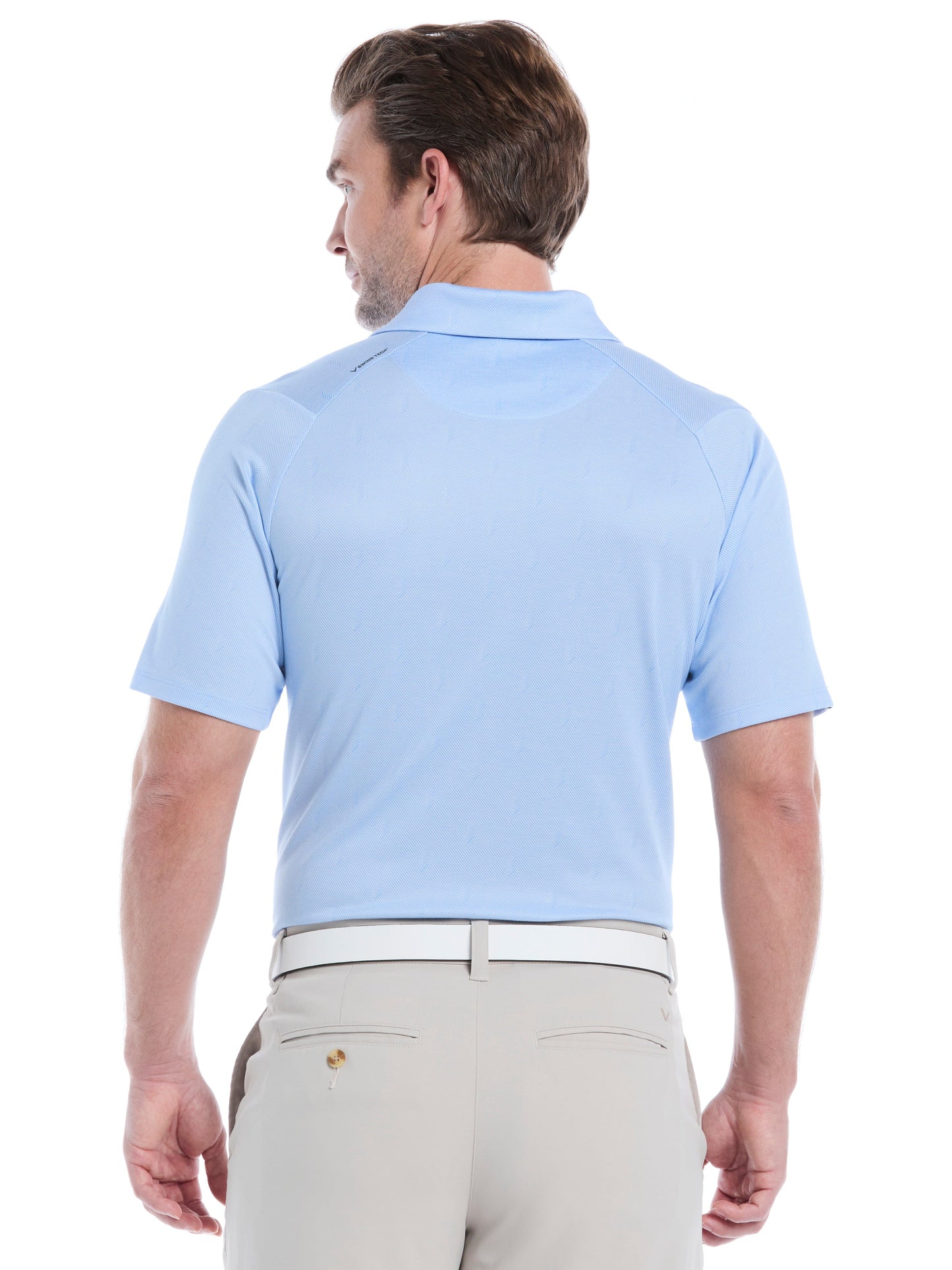 Mens Chevron Twill Jacquard Golf Polo