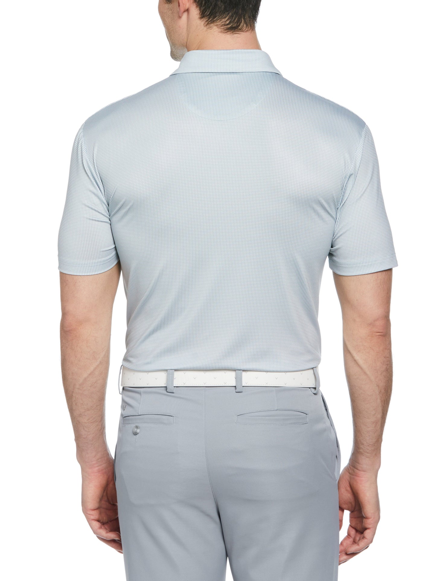 Mens Gingham Print Golf Polo