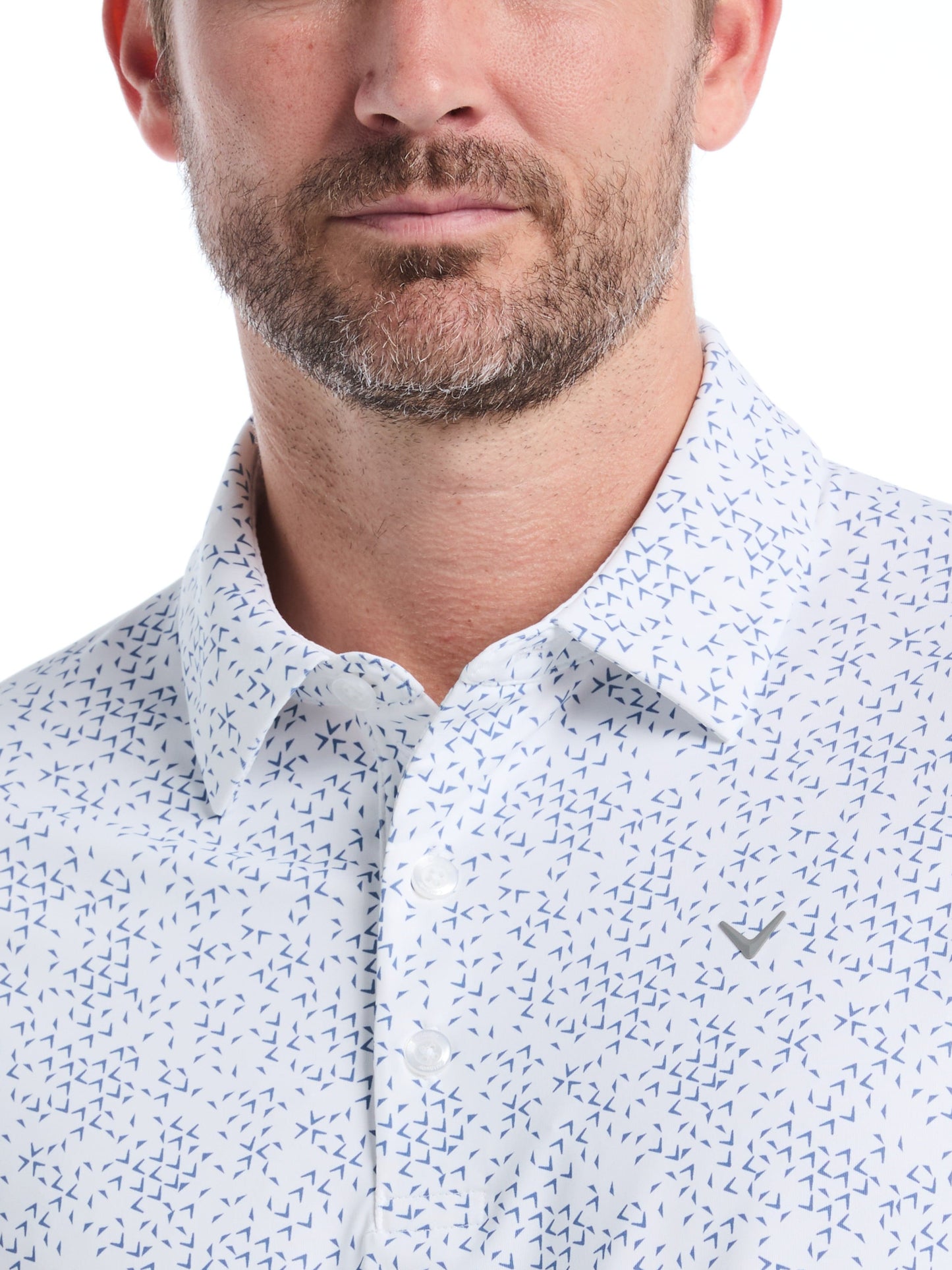 Mens Chevron Print Golf Polo