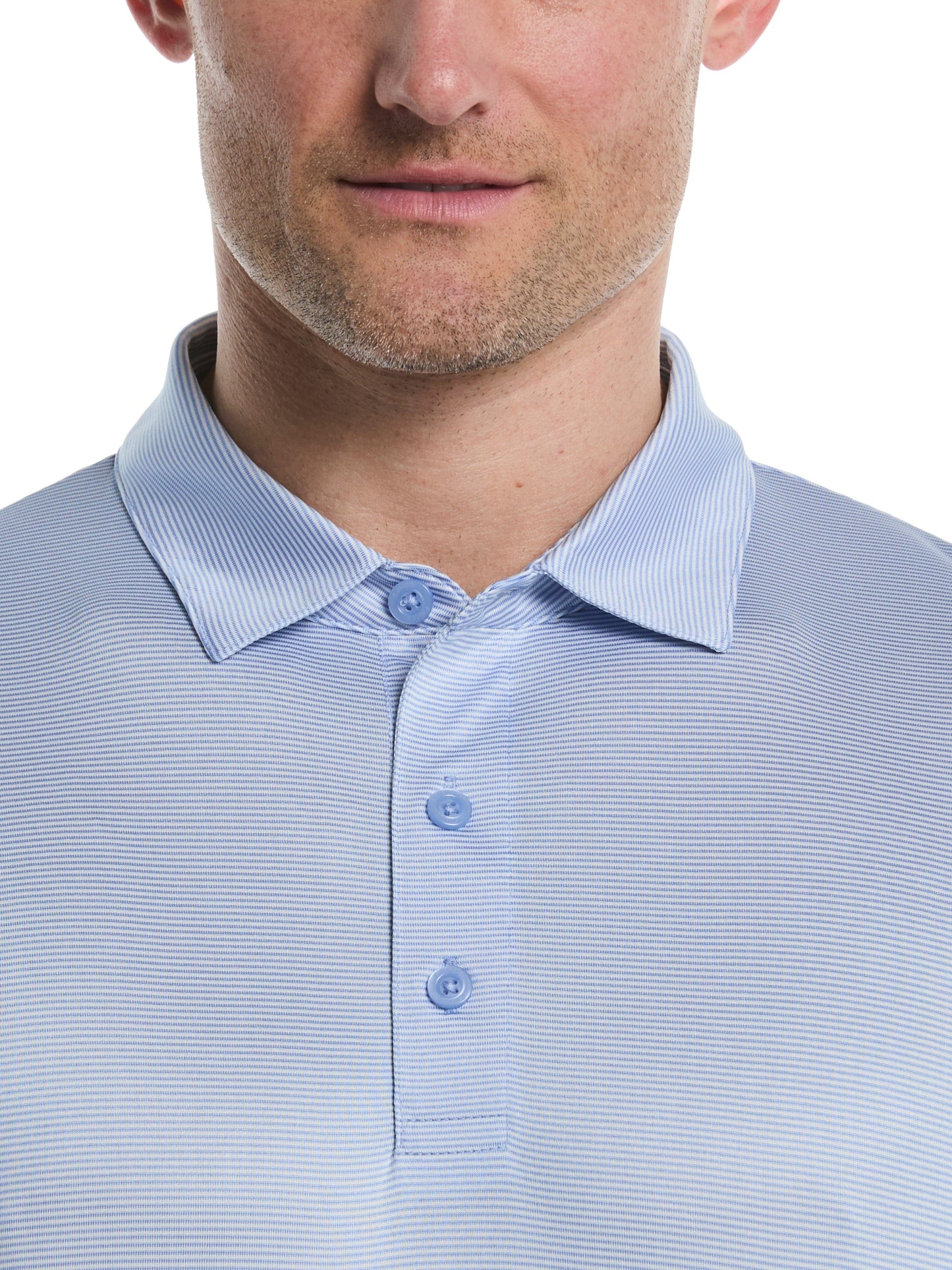 Mens Fine Line Stripe Golf Polo
