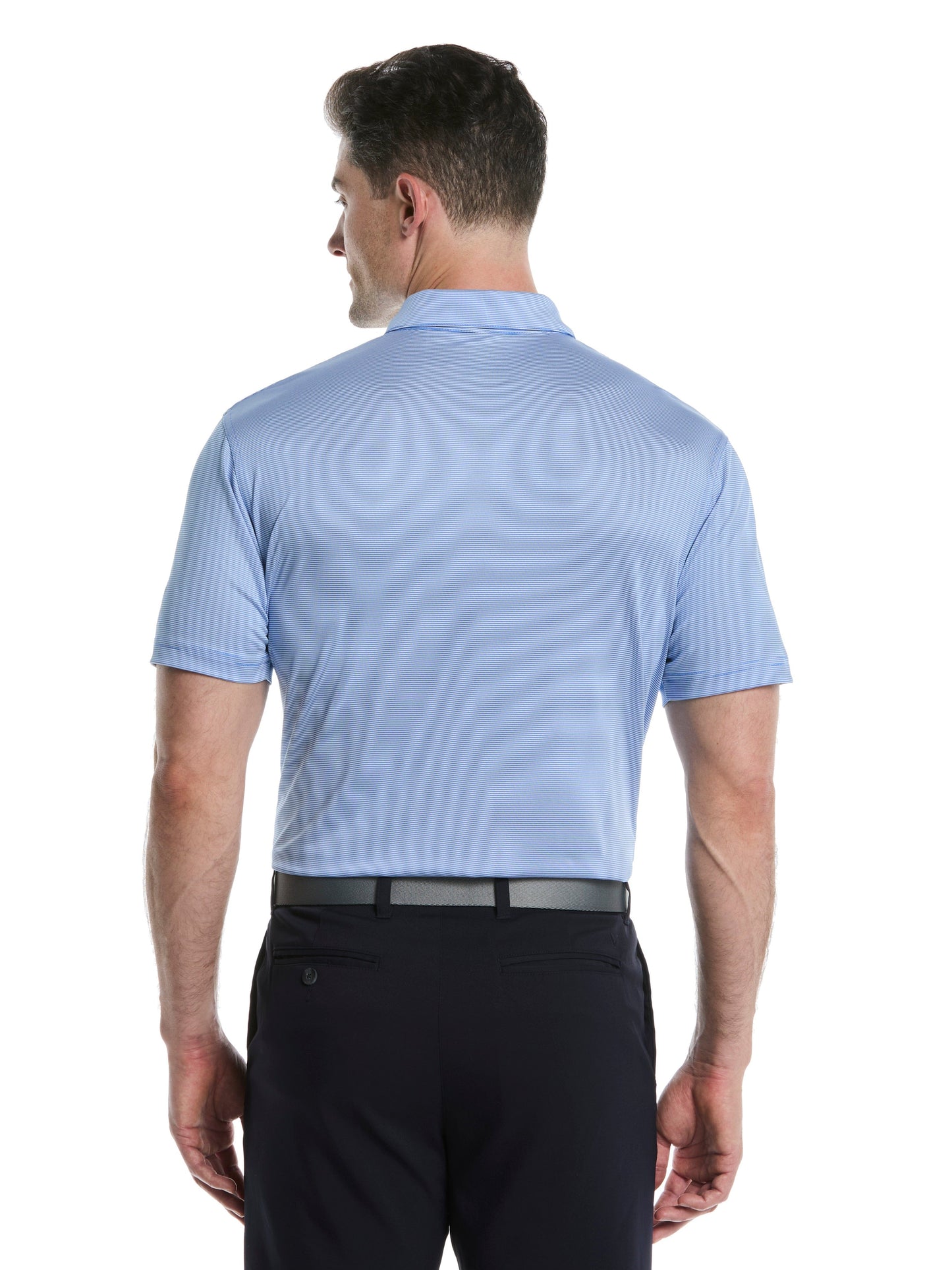 Mens Fine Line Stripe Golf Polo