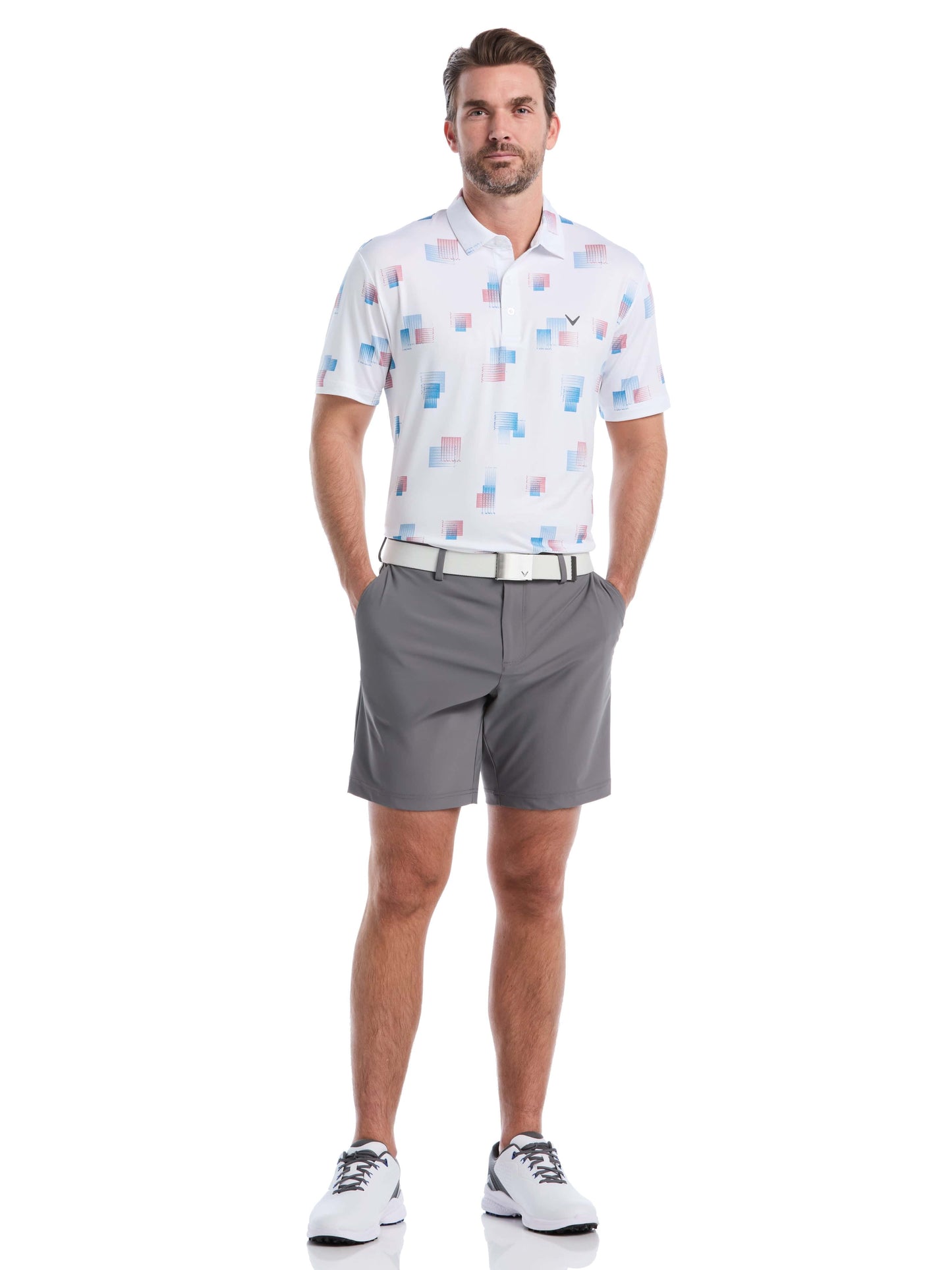 Mens 8 Essential Clubs Print Polo