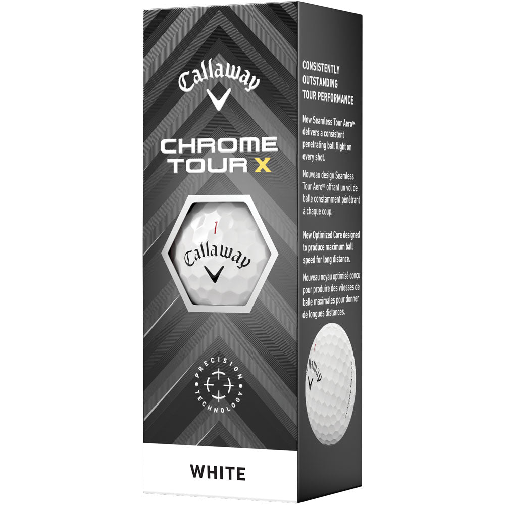 Chrome Tour X Golf Balls - White - 12 Pack