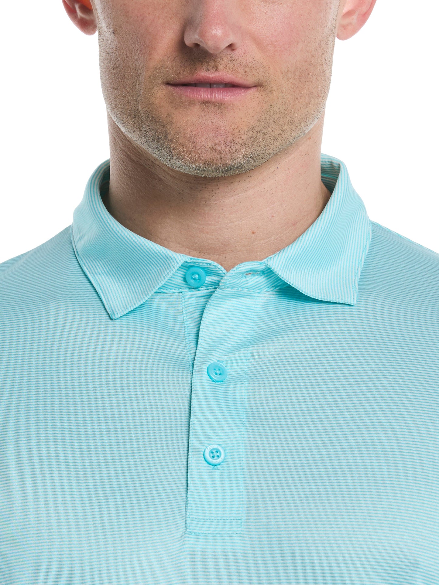 Mens Fine Line Stripe Golf Polo