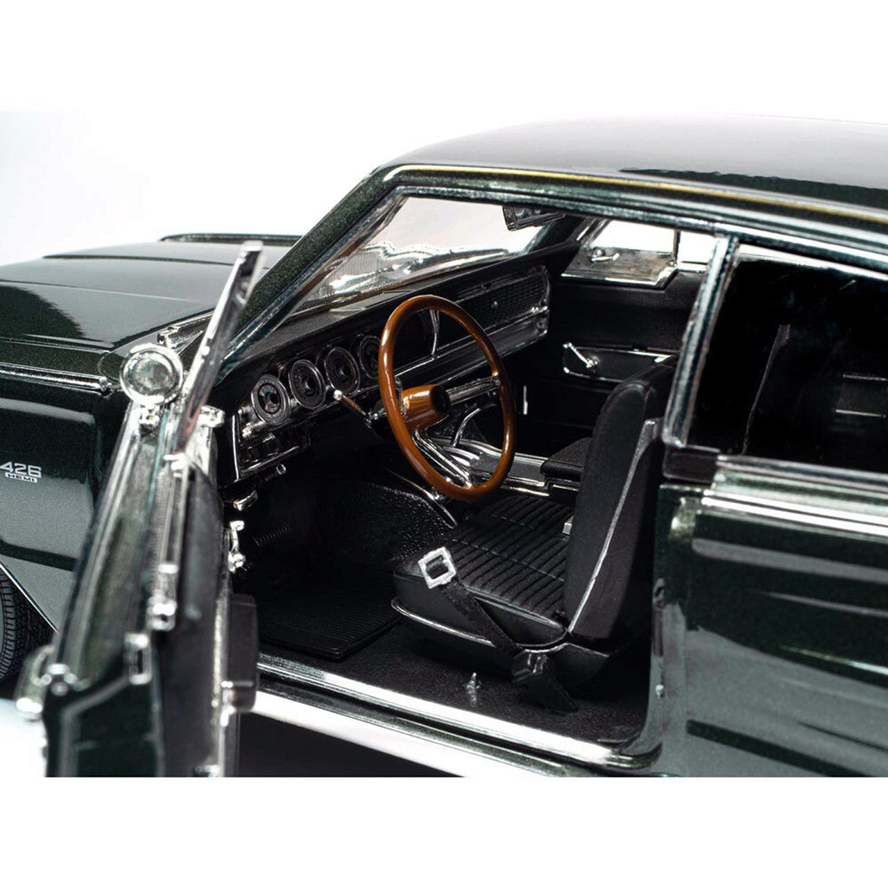 1966 Dodge Charger Hardtop (MCACN) - GG1 Dark Green 1:18 Scale Diecast Model Car by American Muscle - Ertl