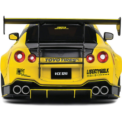 2020 Nissan GT-R (R35) W/ Liberty Walk Body Kit 2.0 - Yellow 1:18 Scale Diecast Model Car by Solido