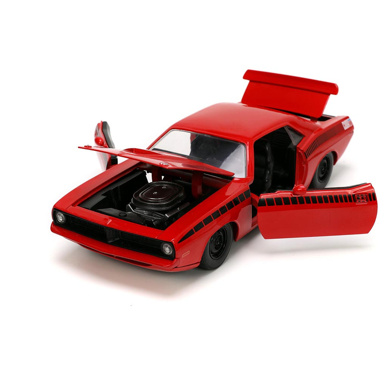 1973 Plymouth Barracuda - Red - Big Time Muscle 1:24 Scale Diecast Model Car by Jada Toys