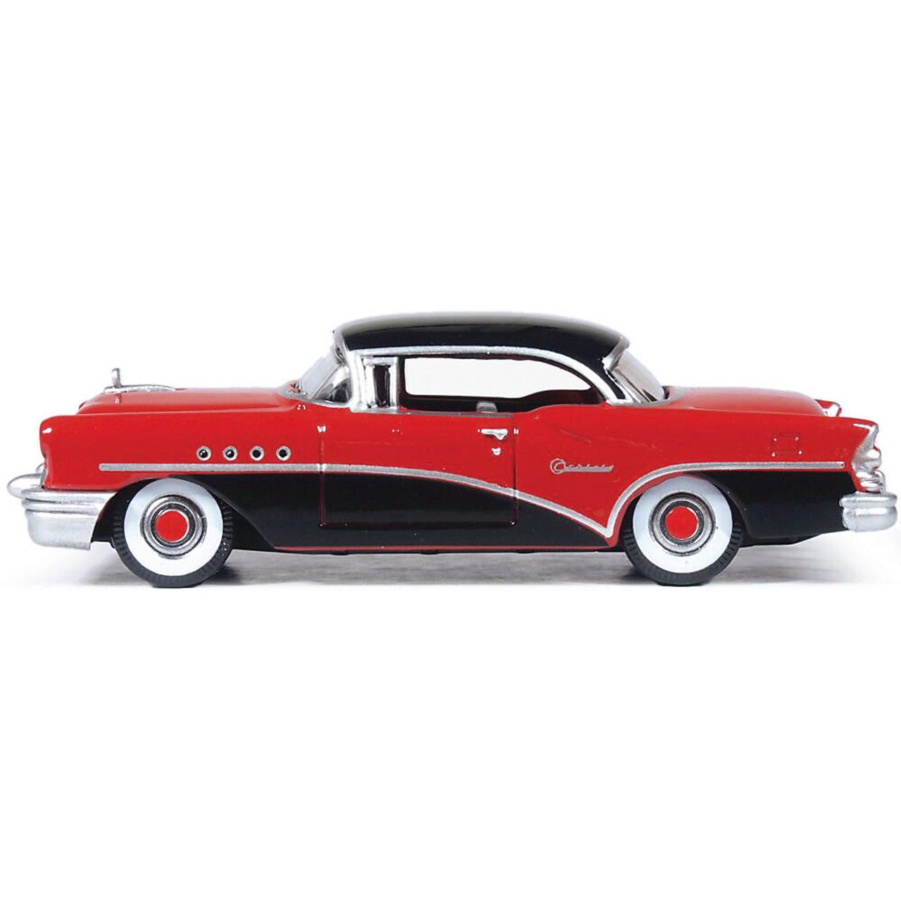 1955 Buick Century - Black / Cherokee Red 1:87 Scale Diecast Model Car by Oxford Diecast