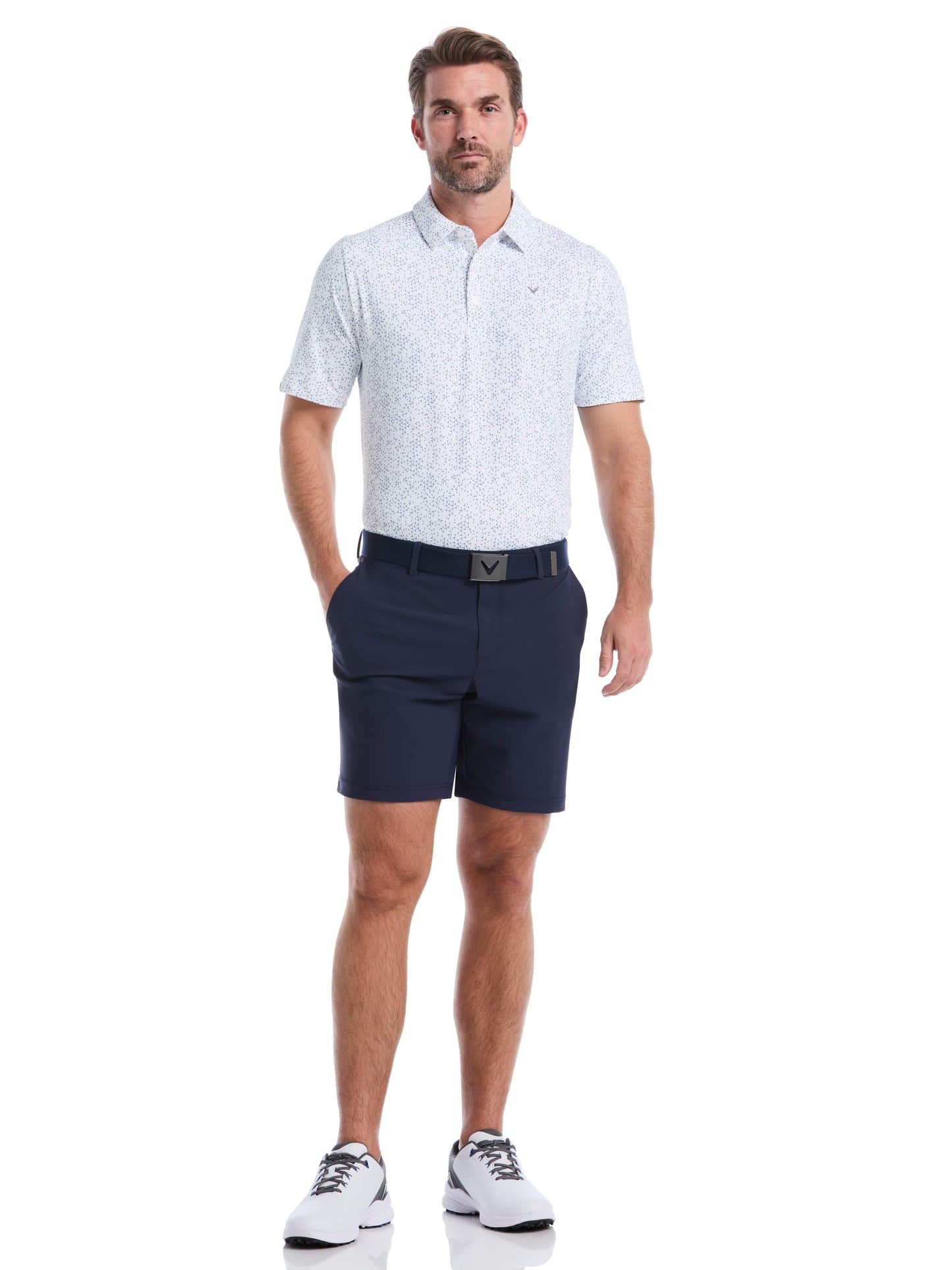 Mens Chevron Print Golf Polo