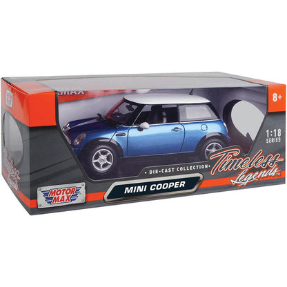 2001 Mini Cooper (R50) - Blue 1:18 Scale Diecast Model Car by Motormax