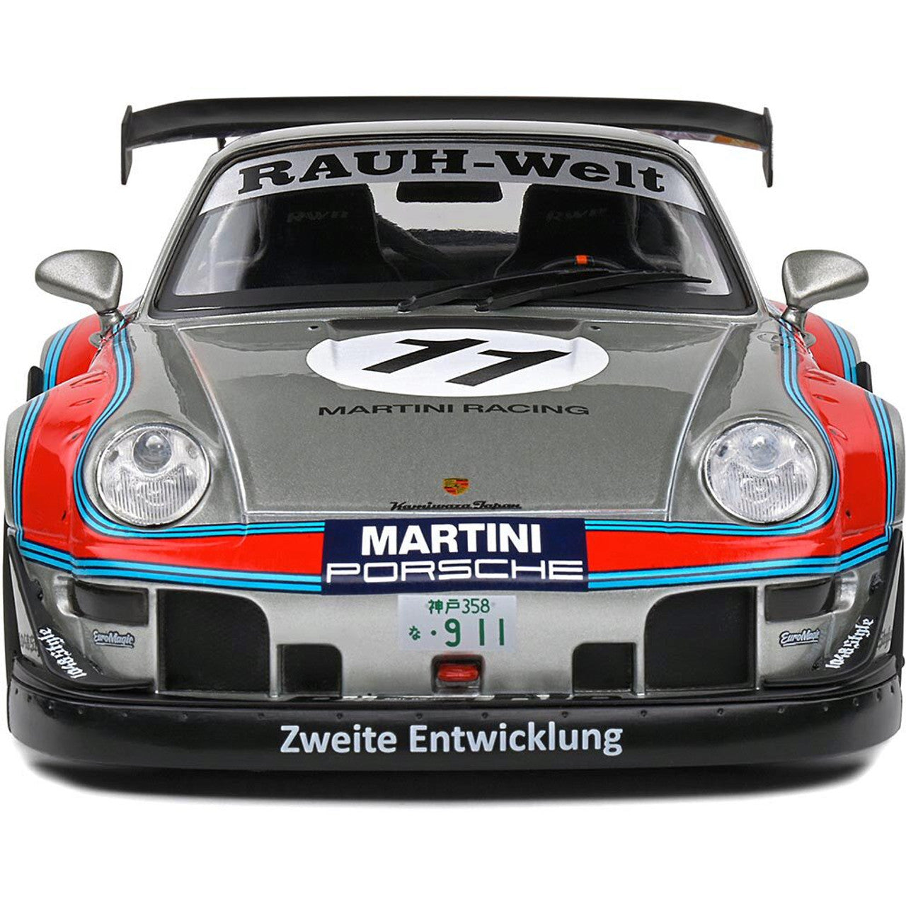 2020 RWB Porsche Bodykit Martini Grey 1:18 Scale Diecast Model Car by Solido