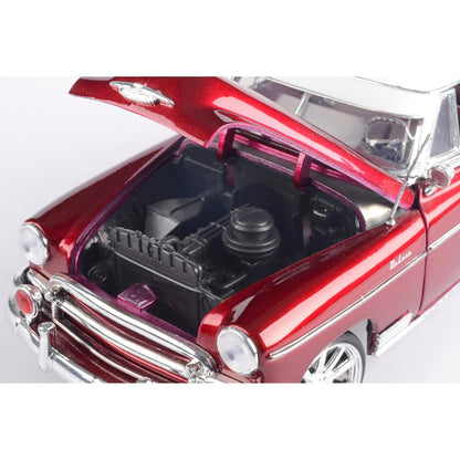 1950 Chevy Bel Air-Metallic Red w/ White Top 1:18 Scale Diecast Model Car by Motormax