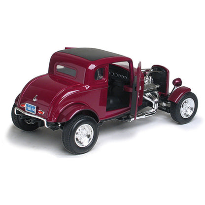 1932 Ford 5-Window Hot Rod - burgundy 1:18 Scale Diecast Model by Motormax