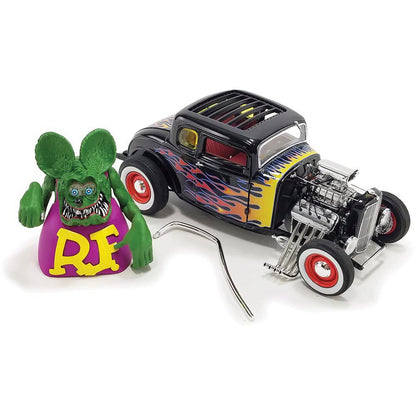 1932 Ford Blown 5 Window Coupe w/Rat Fink figure 1:18 Scale Diecast Model Car by Acme