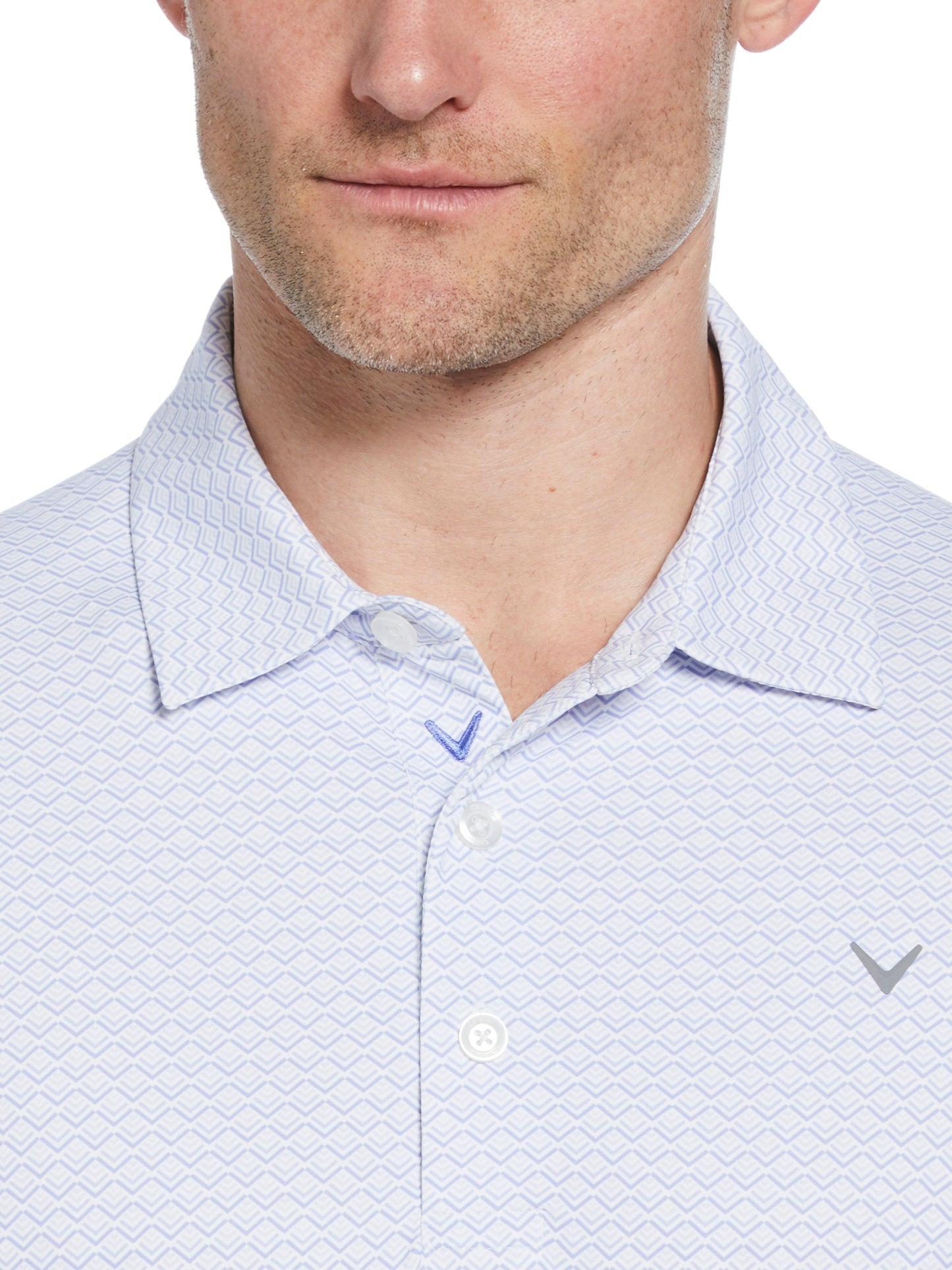Mens Chevron Printed Polo