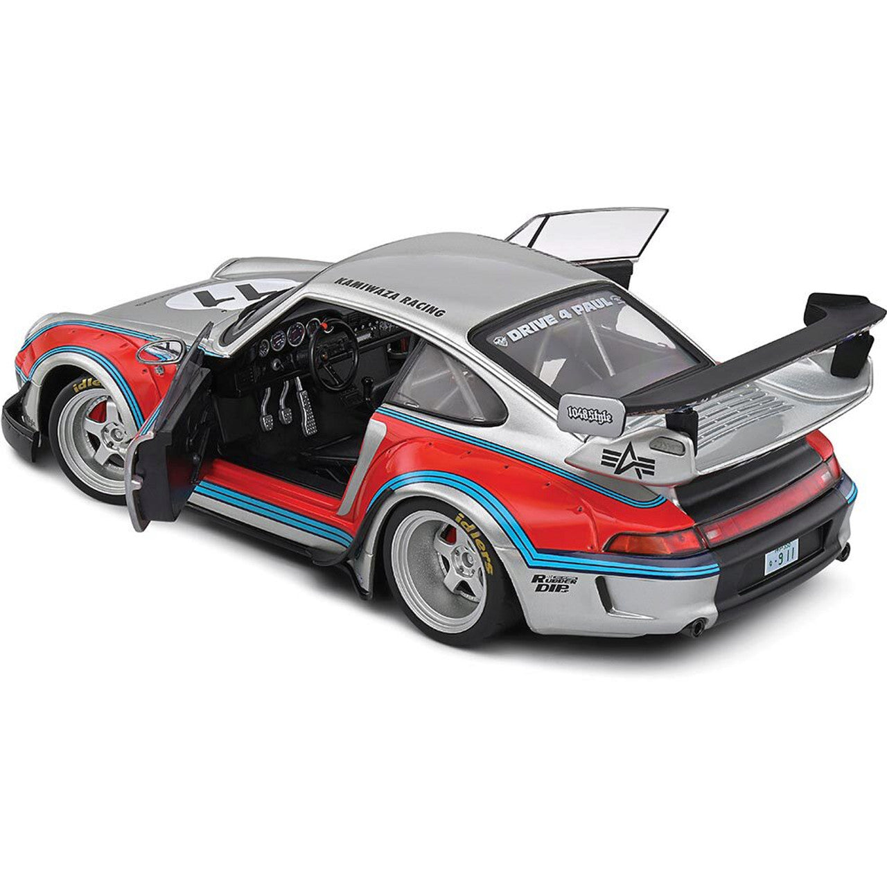2020 RWB Porsche Bodykit Martini Grey 1:18 Scale Diecast Model Car by Solido