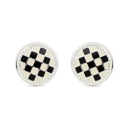 Check Silver Plated Knobs, Set of 2