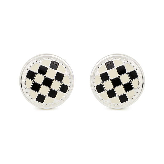 Check Silver Plated Knobs, Set of 2