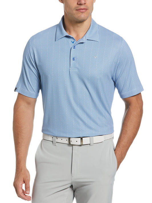 Mens Chevron Foulard Print Golf Polo