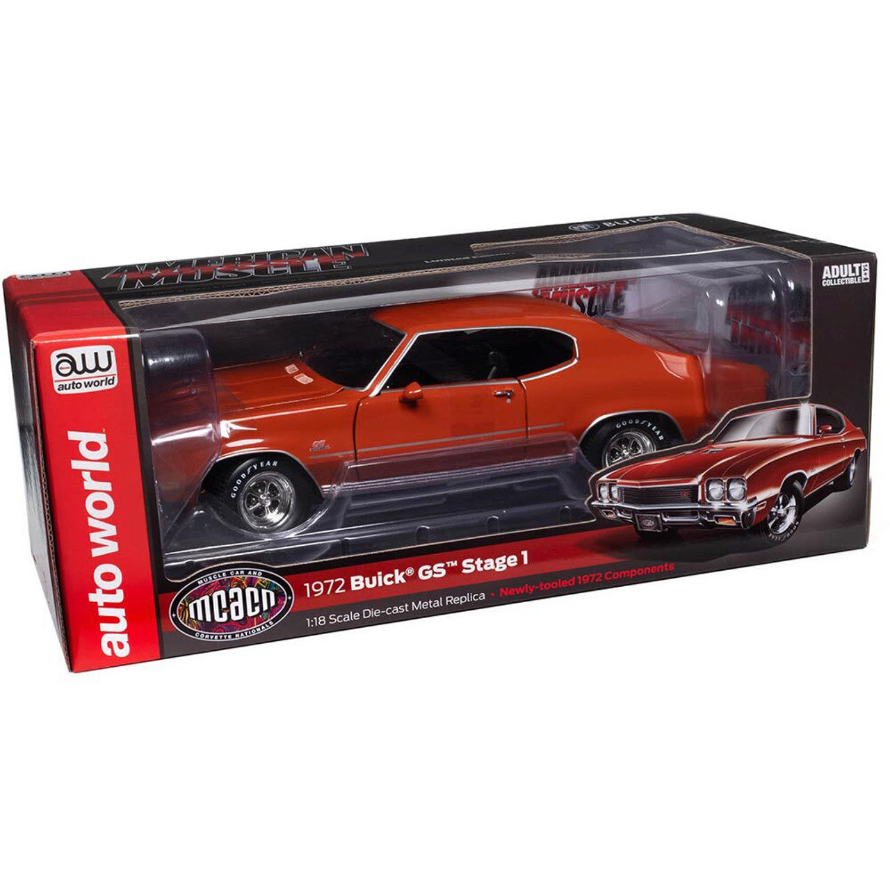 1972 Buick GS Hardtop MCACN 1:18 Scale Diecast Model Car by American Muscle - Ertl