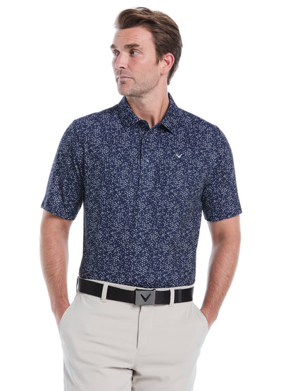 Mens Chevron Print Golf Polo