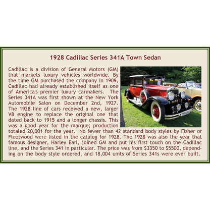 1928 Cadillac 341A Town Sedan Burgundy 1:43 Scale Cast Resin Model Car by Esval Models