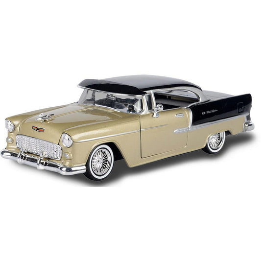 1955 Chevy Bel Air Low Rider with Visor - Gold 1:24 Scale Diecast Model Car by Motormax