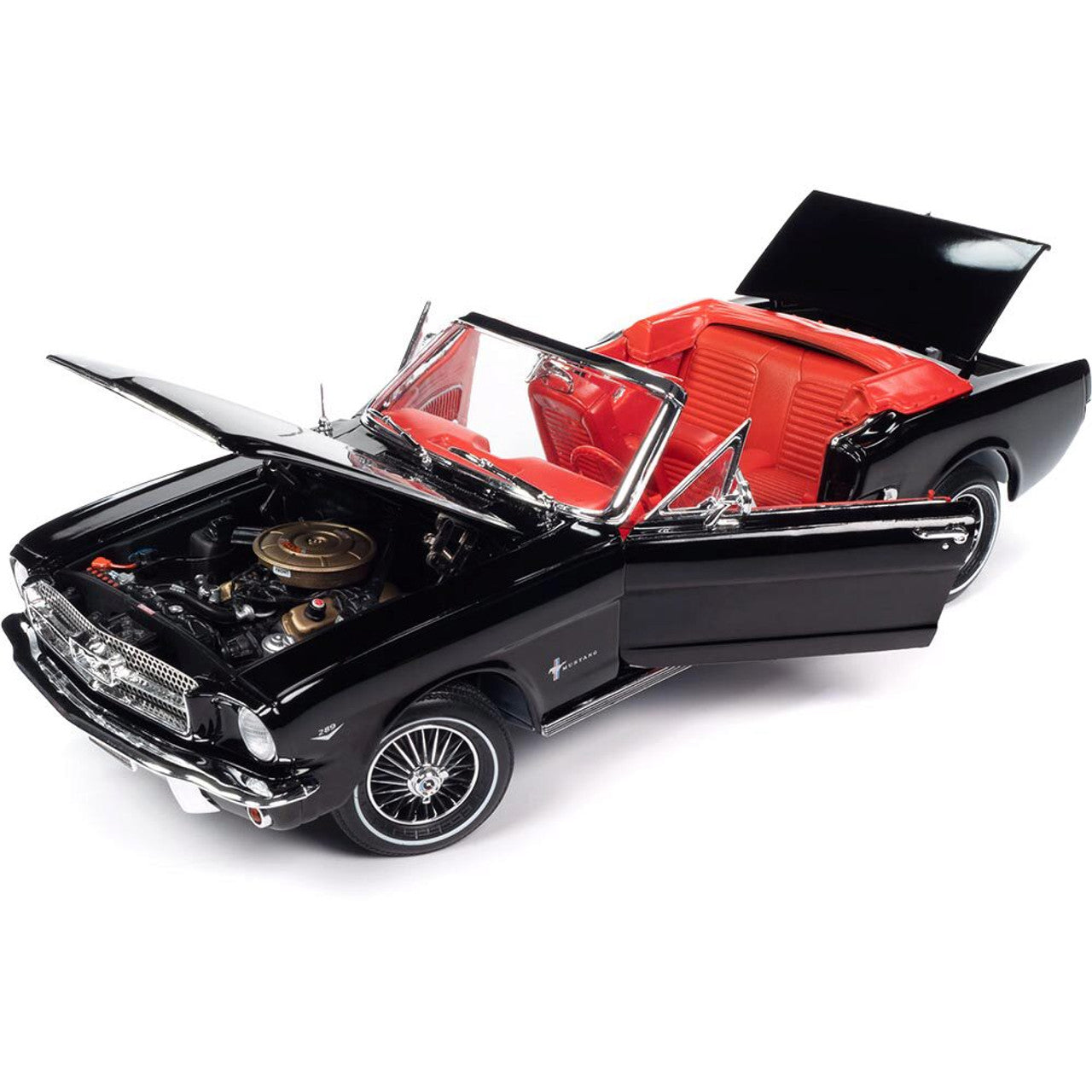 1964.5 Ford Mustang Convertible - Raven Black 1:18 Scale Diecast Model Car by American Muscle - Ertl