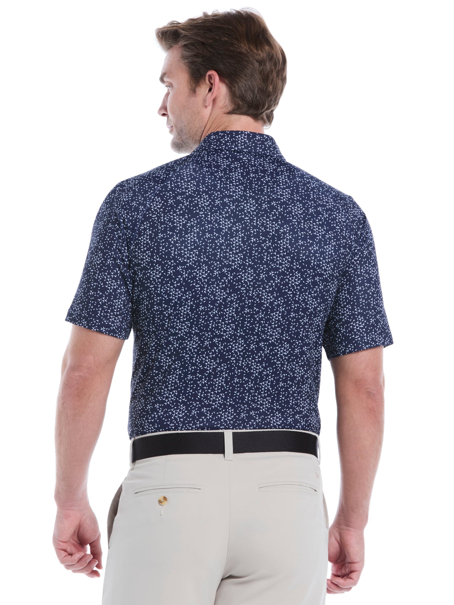 Mens Chevron Print Golf Polo