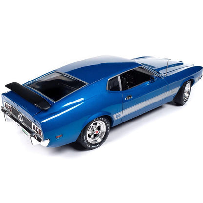 1973 Ford Mustang Mach 1 (Class of 1973) - Blue Glow 1:18 Scale Diecast Model Car by American Muscle - Ertl