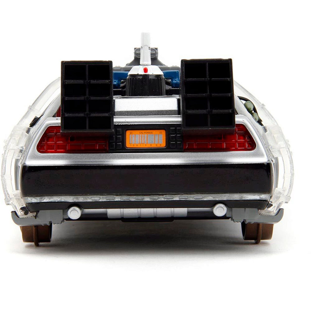Back to the Future DeLorean Time Machine with Rail Wheels 1:24 Scale Diecast Model Car by Jada Toys