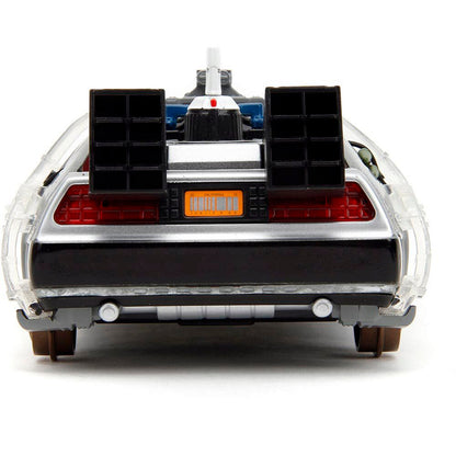 Back to the Future DeLorean Time Machine with Rail Wheels 1:24 Scale Diecast Model Car by Jada Toys
