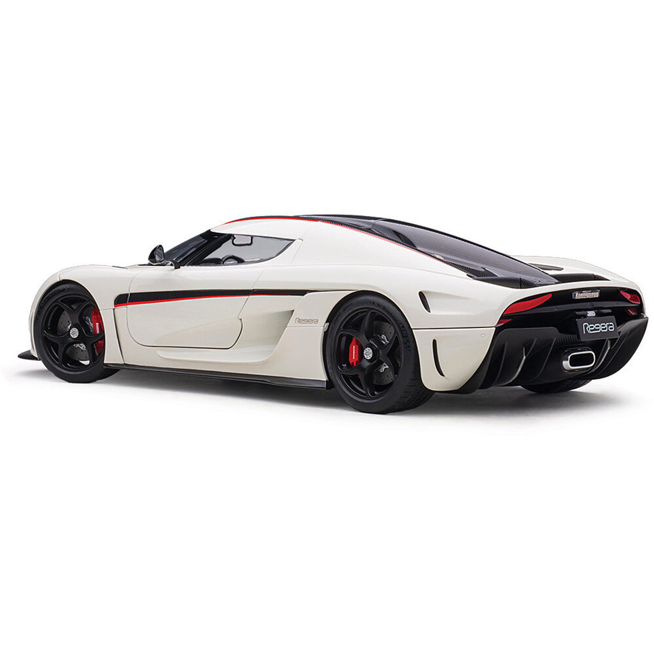 Koenigsegg Regera - White w/Carbon Accents 1:18 Scale Composite Diecast Model Car by AutoArt