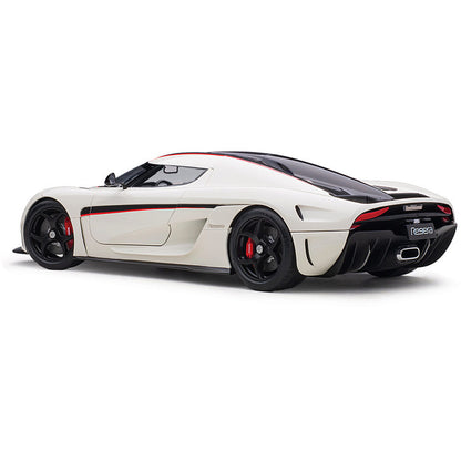Koenigsegg Regera - White w/Carbon Accents 1:18 Scale Composite Diecast Model Car by AutoArt
